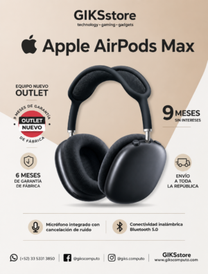 APPLE AIRPODS MAX MIDNIGHT-CANCELACIO ACTIVA DE RUIDO, AUDIO ESPACIAL Y SONIDO PREMIUM- NUEVO OUTLET