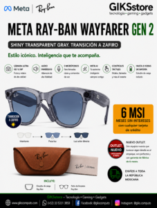 𝗕🕶️ 𝗠𝗲𝘁𝗮 𝗥𝗮𝘆-𝗕𝗮𝗻 𝗪𝗮𝘆𝗳𝗮𝗿𝗲𝗿 𝗚𝗲𝗻 𝟮 – 𝗦𝗵𝗶𝗻𝘆 𝗧𝗿𝗮𝗻𝘀𝗽𝗮𝗿𝗲𝗻𝘁 𝗚𝗿𝗮𝘆 | 𝗧𝗿𝗮𝗻𝘀𝗶𝗰𝗶ó𝗻 𝗮 𝗭𝗮𝗳𝗶𝗿𝗼 🕶️