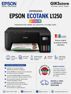 Impresora Epson EcoTank L1250 a Color. Impresión a color de alta calidad. Nuevo outlet.