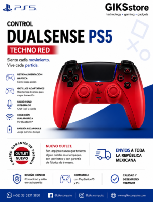 Control DualSense PS5 - Rojo / Negro. Nuevo outlet.