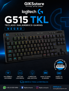 Logitech 515 TKL LIGHTSPEED. Color negro - Teclado Gaming Inalambrico de Perfil Bajo. Nuevo outlet.