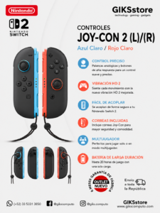 Controles Nintendo Joy-Con 2 (L)/(R) - Azul Claro / Rojo Claro