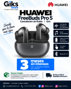 Audifonos HUAWEI FreeBuds Pro 5 - Con Cancelacion de Ruido Inteligente.