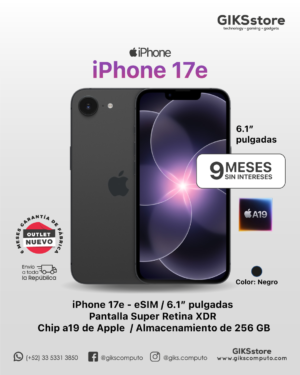 iPhone 17e - 256 GB. Color Negro. eSIM. Nuevo Outlet.