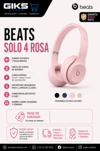 Audifonos Beats Solo 4 Rosa - Sonido Potente y Equilibrado