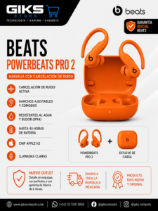 Audifonos BEATS Powerbeats Pro 2 - Color Naranja con Cancelacion de Ruido
