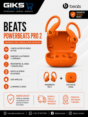 Audifonos BEATS Powerbeats Pro 2 - Color Naranja con Cancelacion de Ruido
