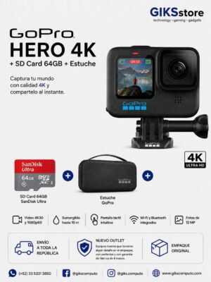 Camara GoPro HERO 4K + SD Card 64 GB + Estuche