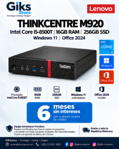 Lenovo ThinkCentre M920 – Intel Core i5-8500T, 16GB RAM, 256GB SSD, Windows 11 y Office 2024