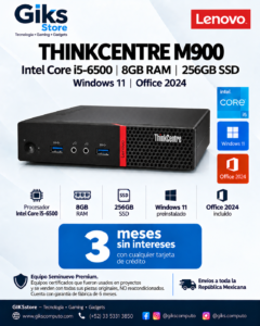 Lenovo ThinkCentre M900 – Intel Core i5-6500, 8GB RAM, 256GB SSD, Windows 11 y Office 2024