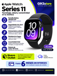 Apple Watch Series 11. 44mm. Jet Black. Nuevo Outlet